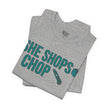 She Shops I Chop Couples T‑Shirt — Funny Husband Wife Gift