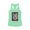 Smoking German Shepard Photo Racerback Tank — Vintage Pup Graphic