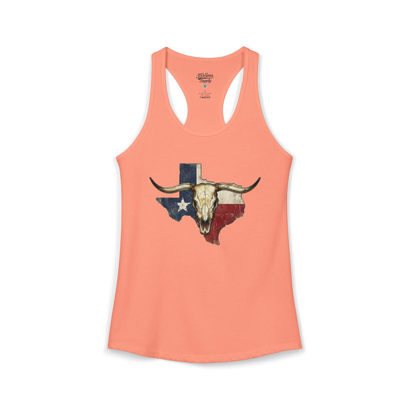 Texas Longhorn Skull Women's Racerback Tank