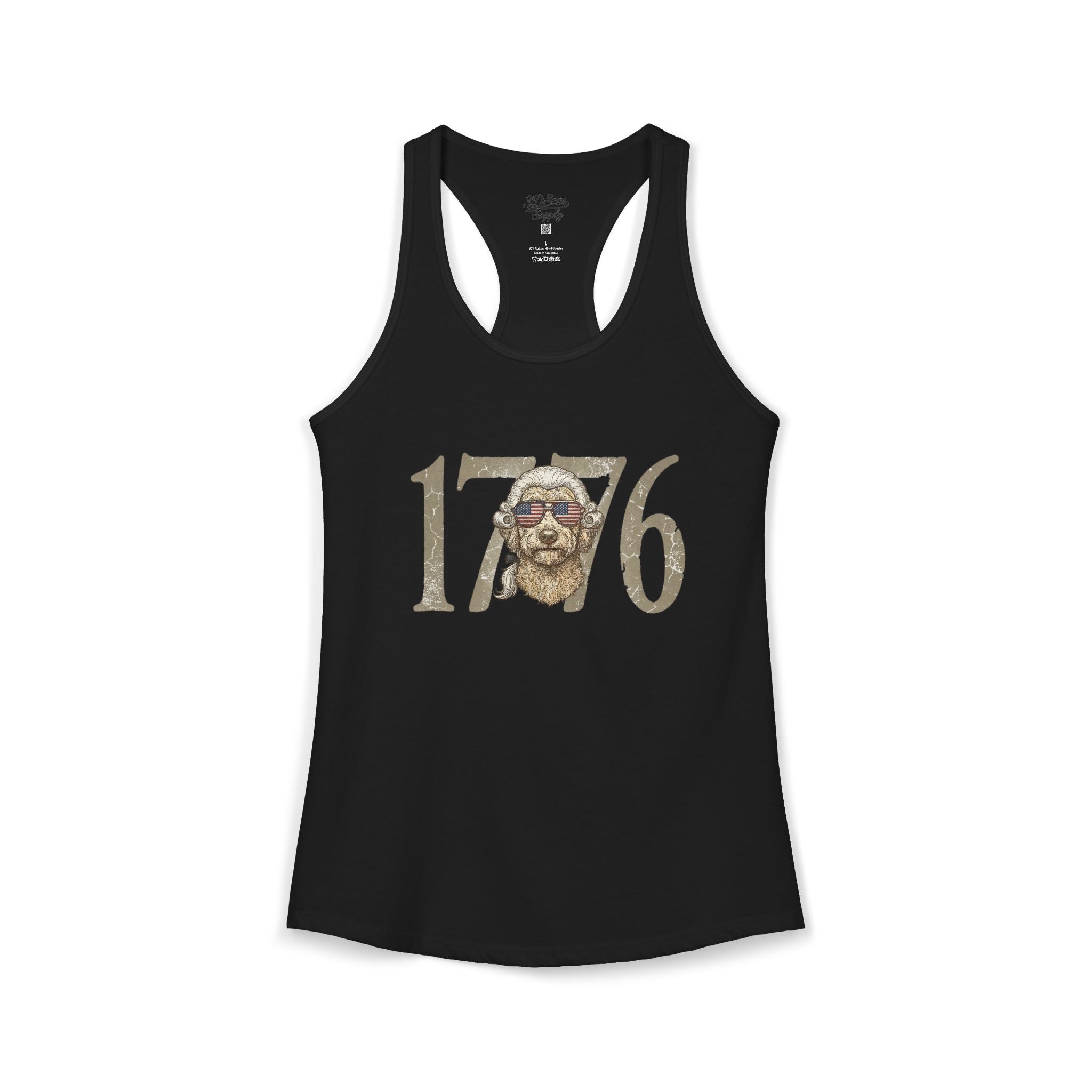 George Washington Doodle 1776 - Women's Ideal Racerback Tank