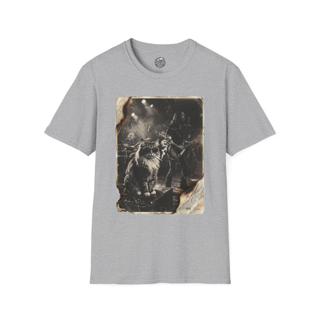 Vintage Rockstar Cat T-Shirt | Retro Rock Art Graphic Tee – 3D Sons Supply Co