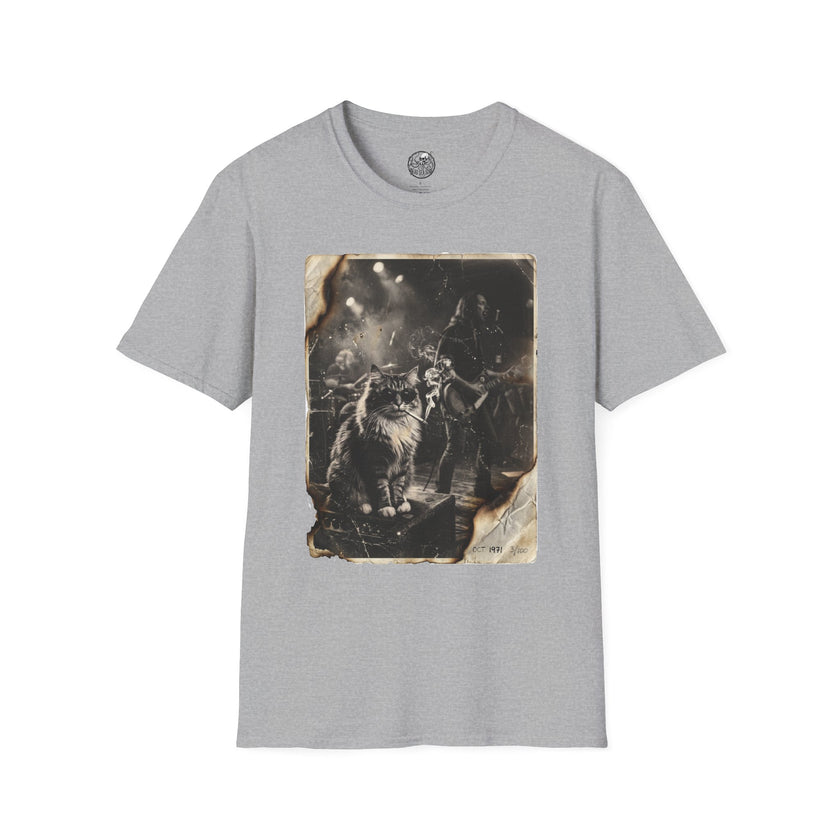Vintage Rockstar Cat T-Shirt | Retro Rock Art Graphic Tee – 3D Sons Supply Co