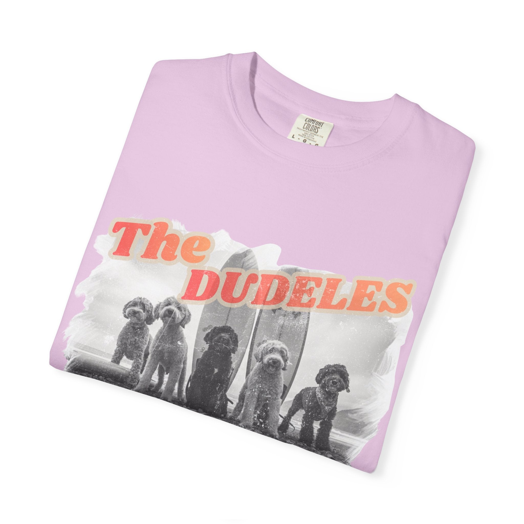 The Dudeles Dog Surfer T-Shirt | Doodle Breed Surfing Design