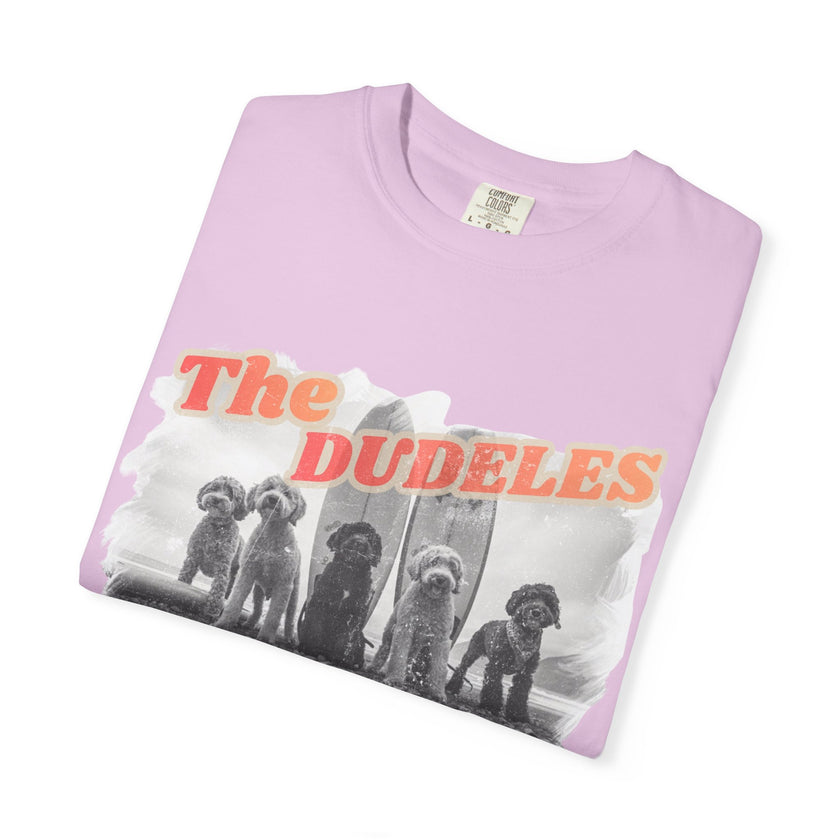 The Dudeles Dog Surfer T-Shirt | Doodle Breed Surfing Design