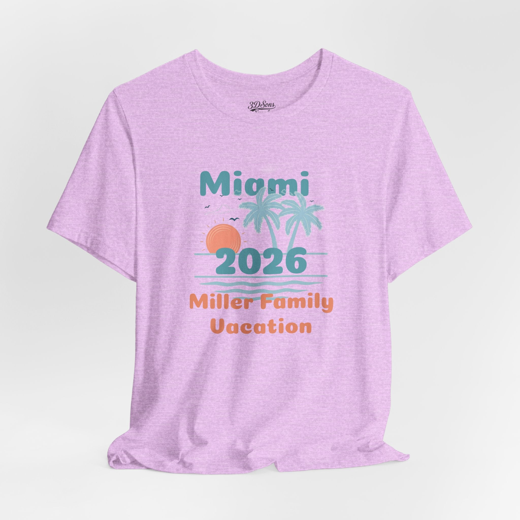 Personalized Family Beach T-Shirt — Custom Family Name, Location, Year with Beach Design