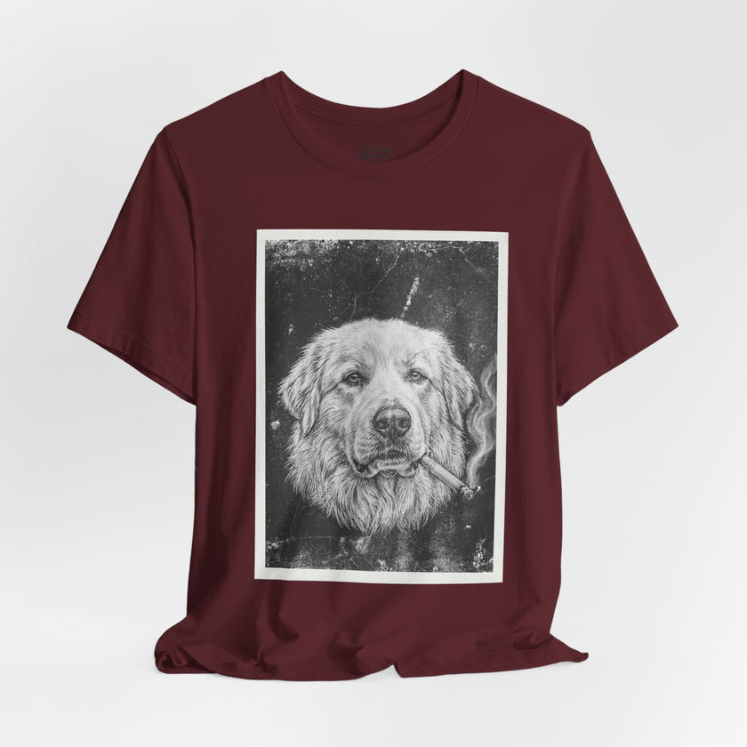 Great Pyrenees Smoke Photo Tee — Vintage Pup Graphic T-Shirt