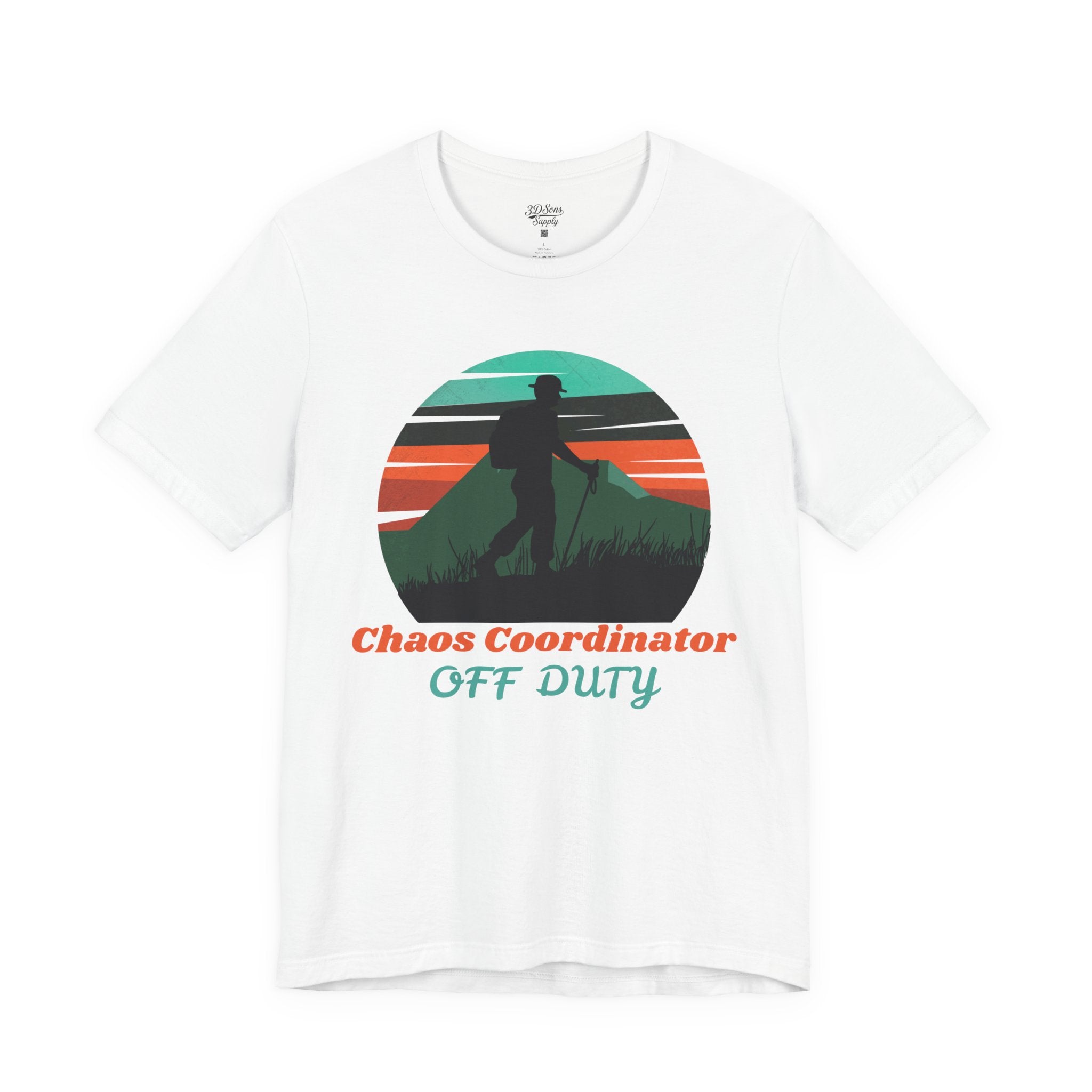 Chaos Coordinator Off Duty Hiking T-Shirt — Vintage Sunset Adventure Tee
