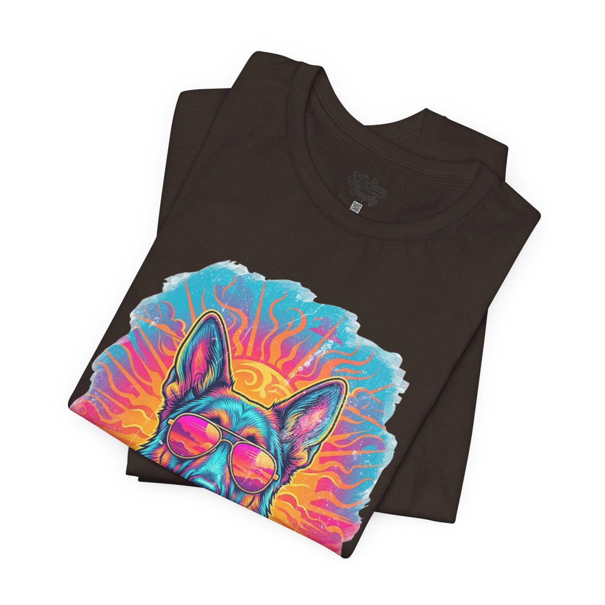 German Shepherd Retro 90s Vice City Tee