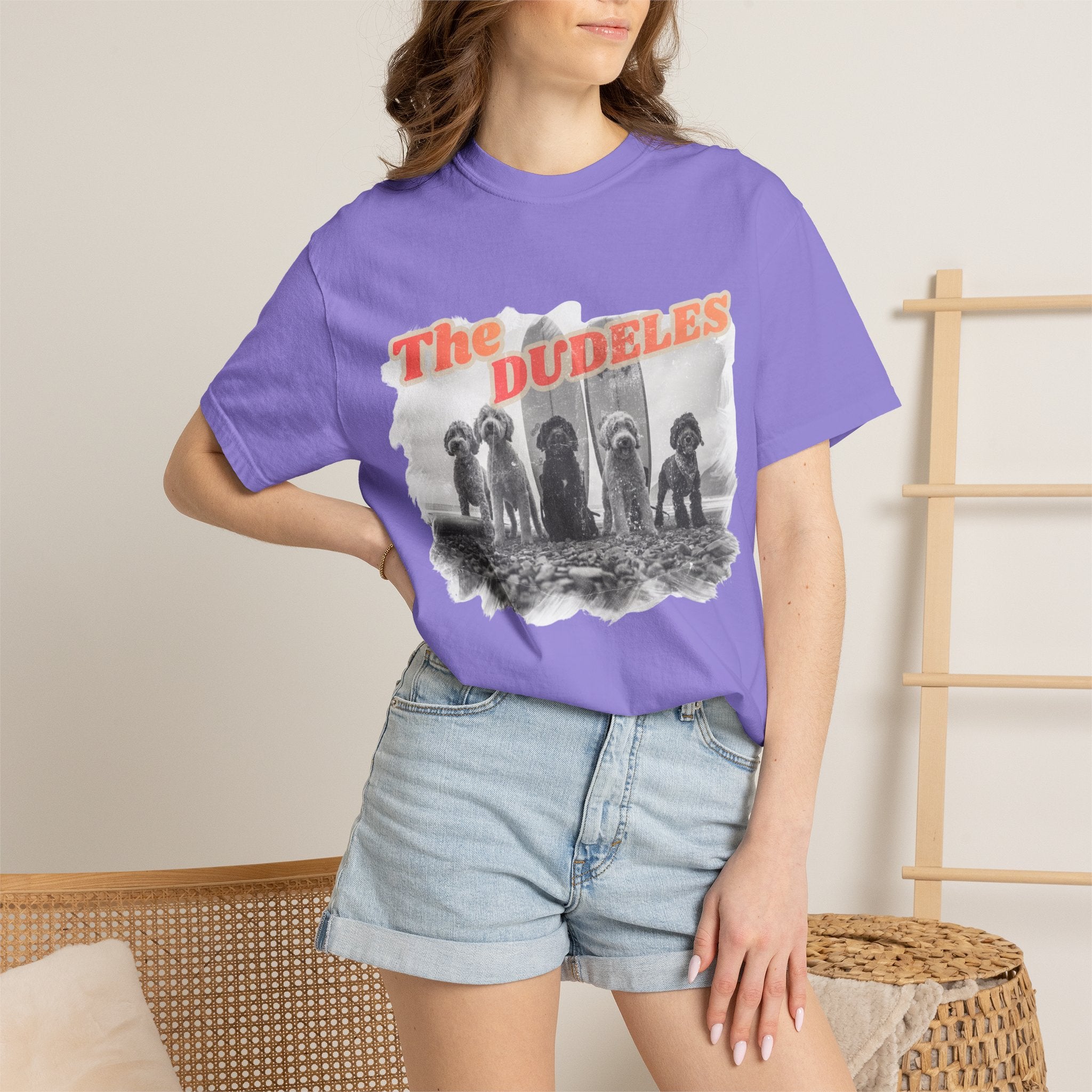 The Dudeles Dog Surfer T-Shirt | Doodle Breed Surfing Design