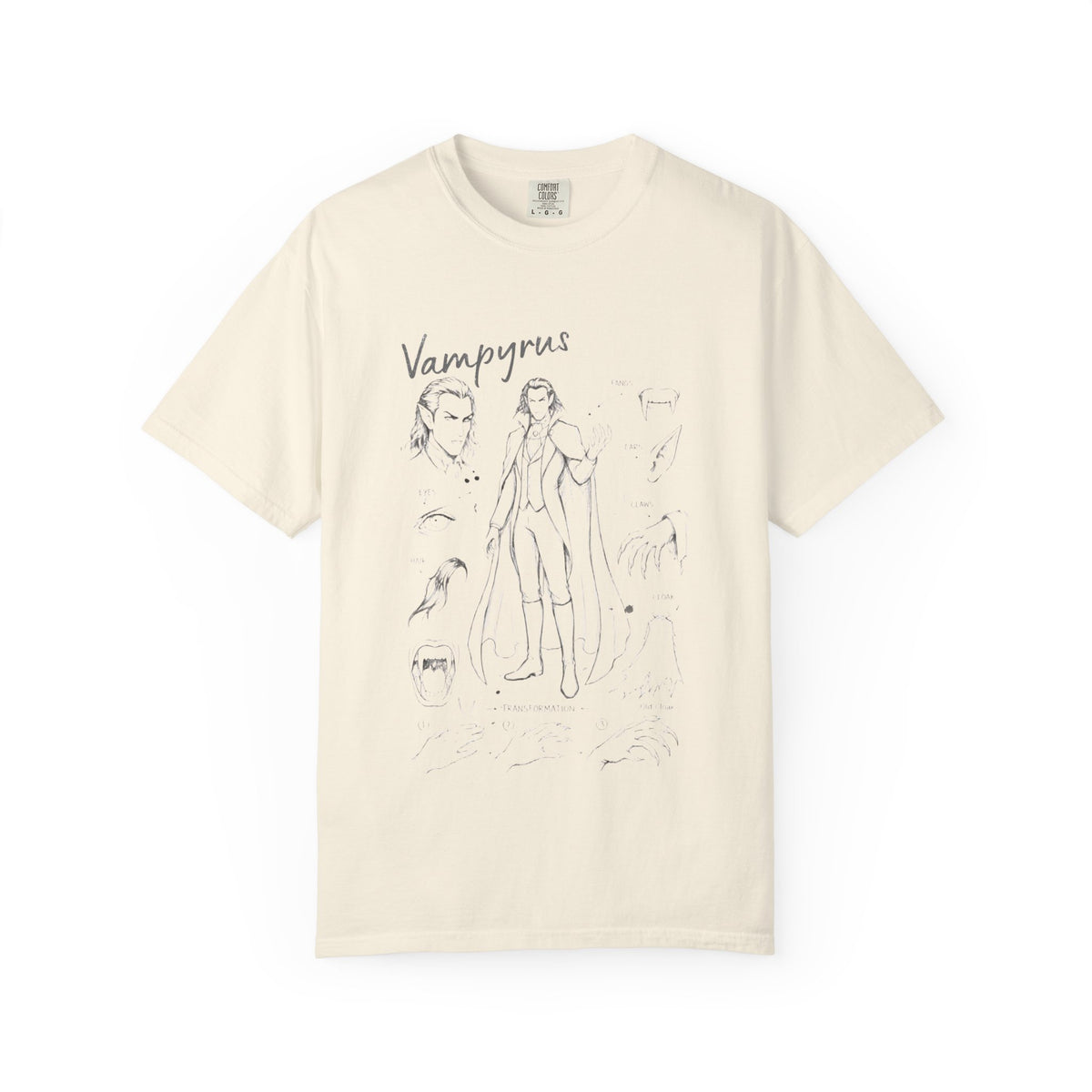 Vampire Sketch Illustration T-Shirt | Vampire character art