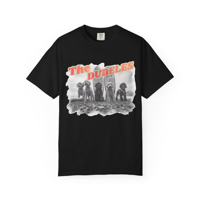 The Dudeles Dog Surfer T-Shirt | Doodle Breed Surfing Design