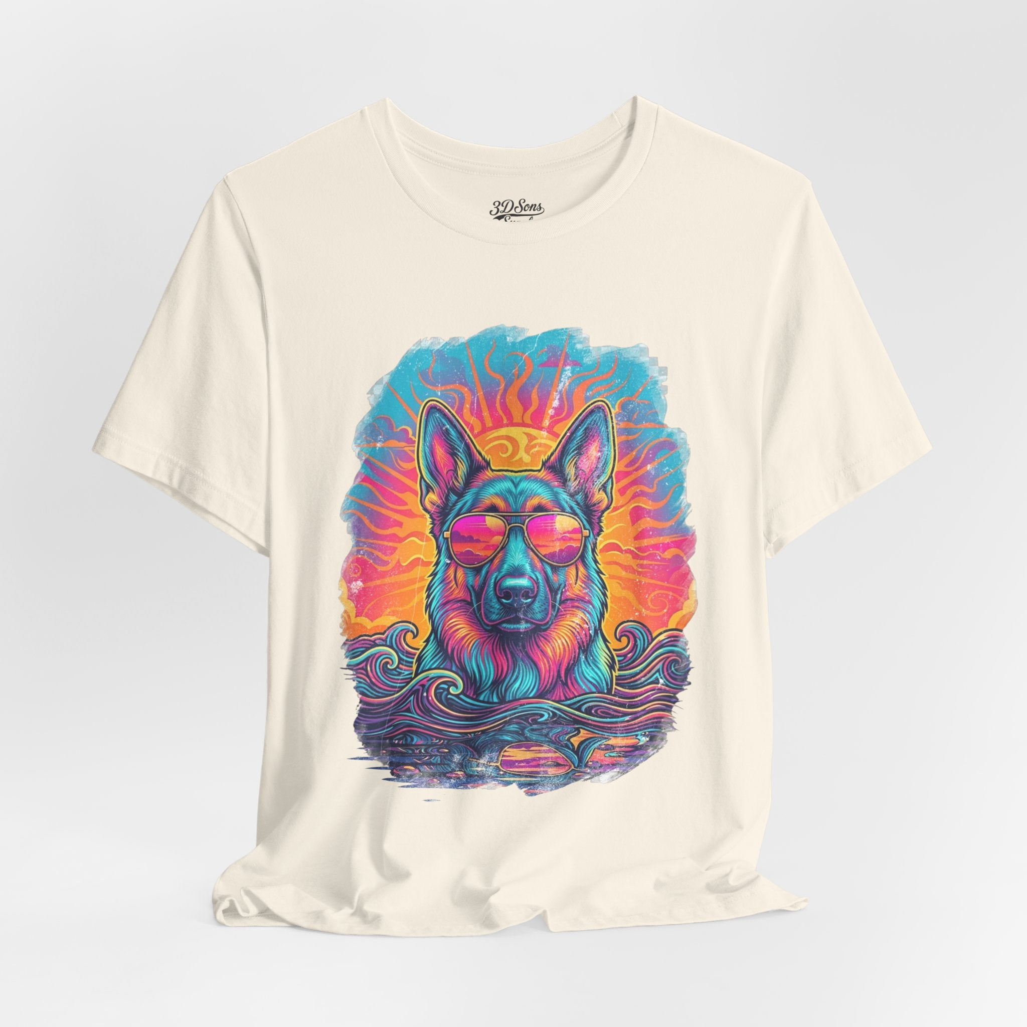 German Shepherd Retro 90s Vice City Tee