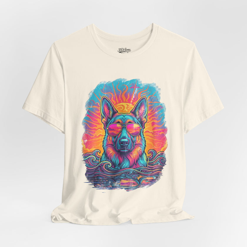 German Shepherd Retro 90s Vice City Tee