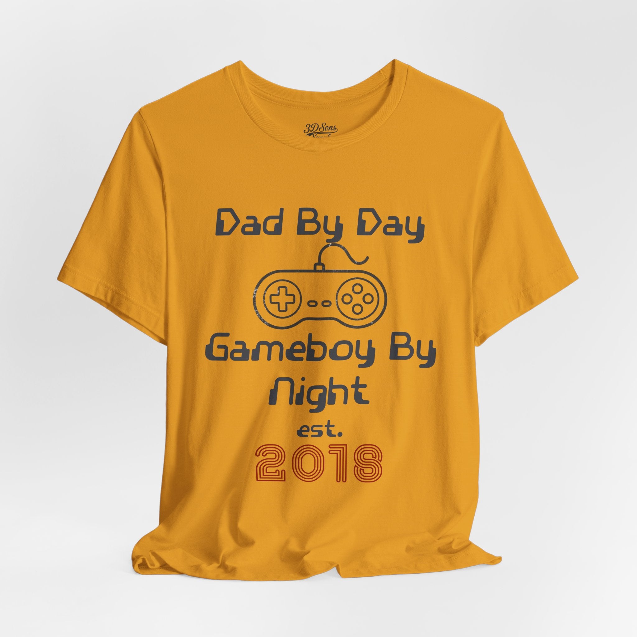Personalized Dad By Day Gamer By Night T-Shirt,  90's Retro Controller Tee