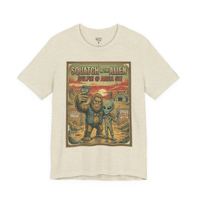 Squatch & The Alien Selfie Area 51,  Bigfoot Alien Poster Shirt