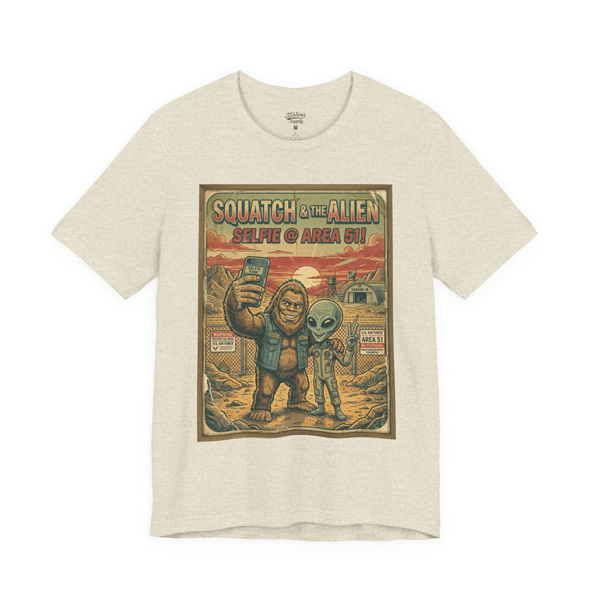 Squatch & The Alien Selfie Area 51,  Bigfoot Alien Poster Shirt