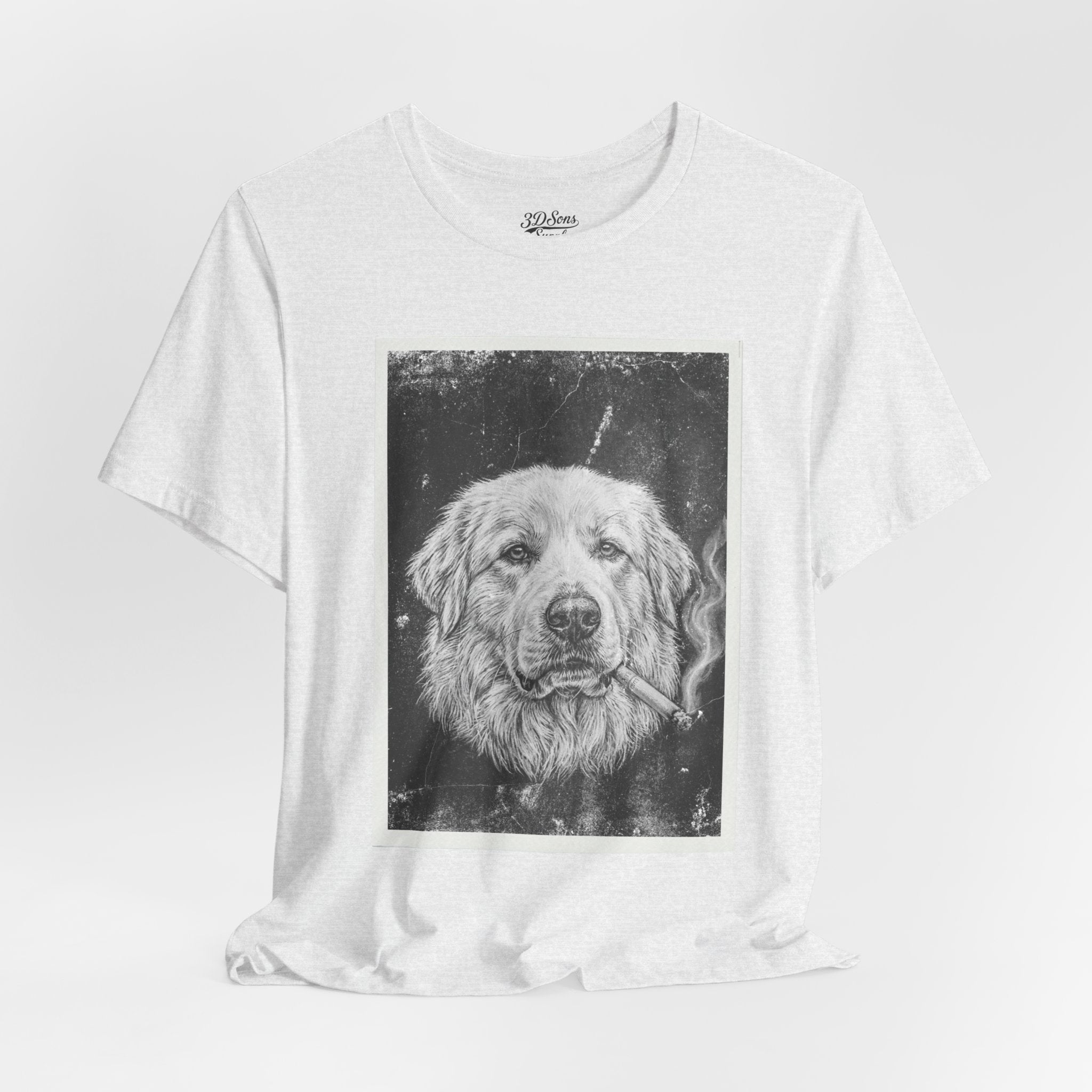 Great Pyrenees Smoke Photo Tee — Vintage Pup Graphic T-Shirt