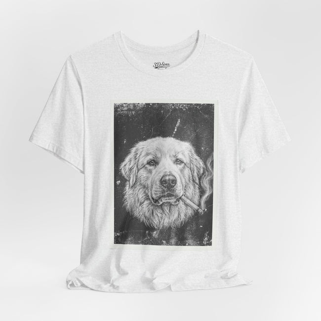 Great Pyrenees Smoke Photo Tee — Vintage Pup Graphic T-Shirt