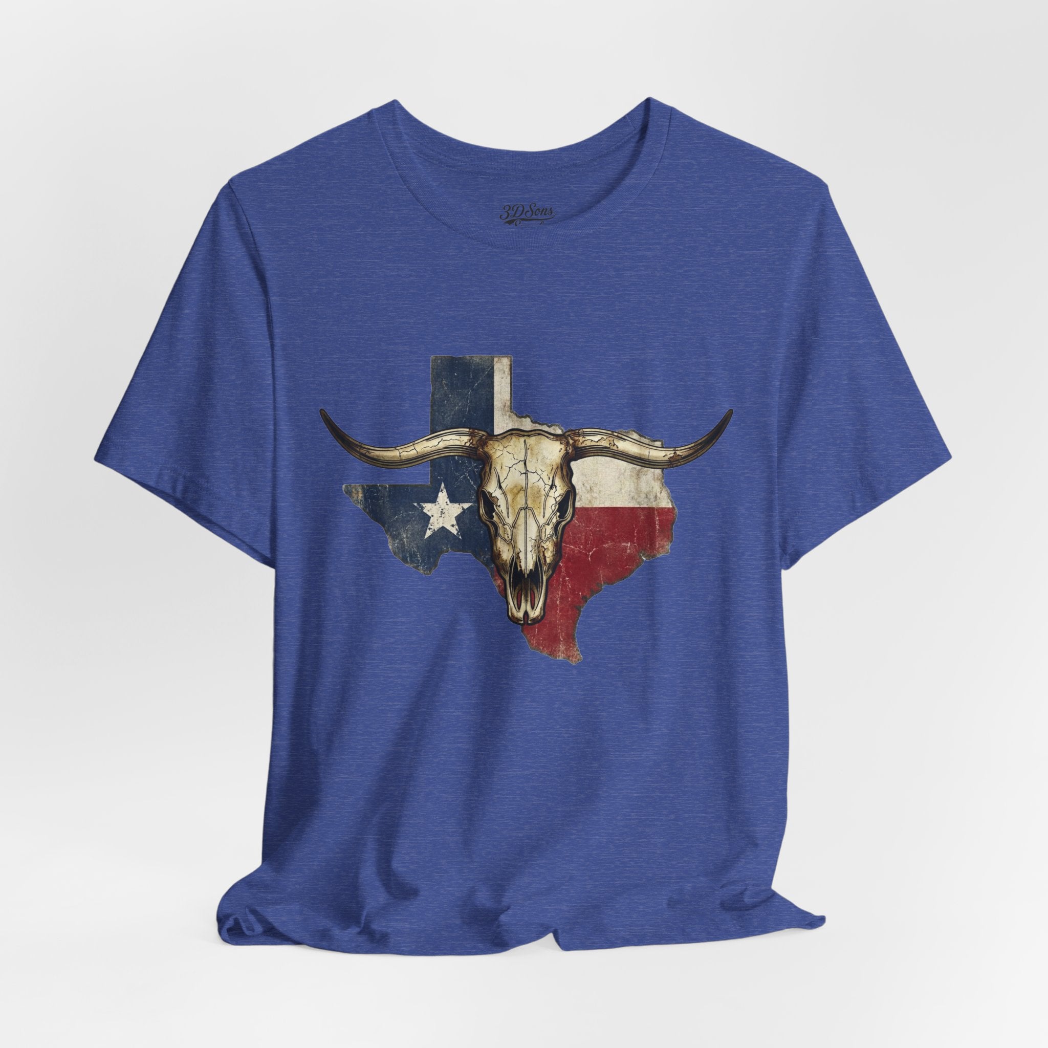 Texas Flag Longhorn Tee - Vintage Texas Skull T-Shirt