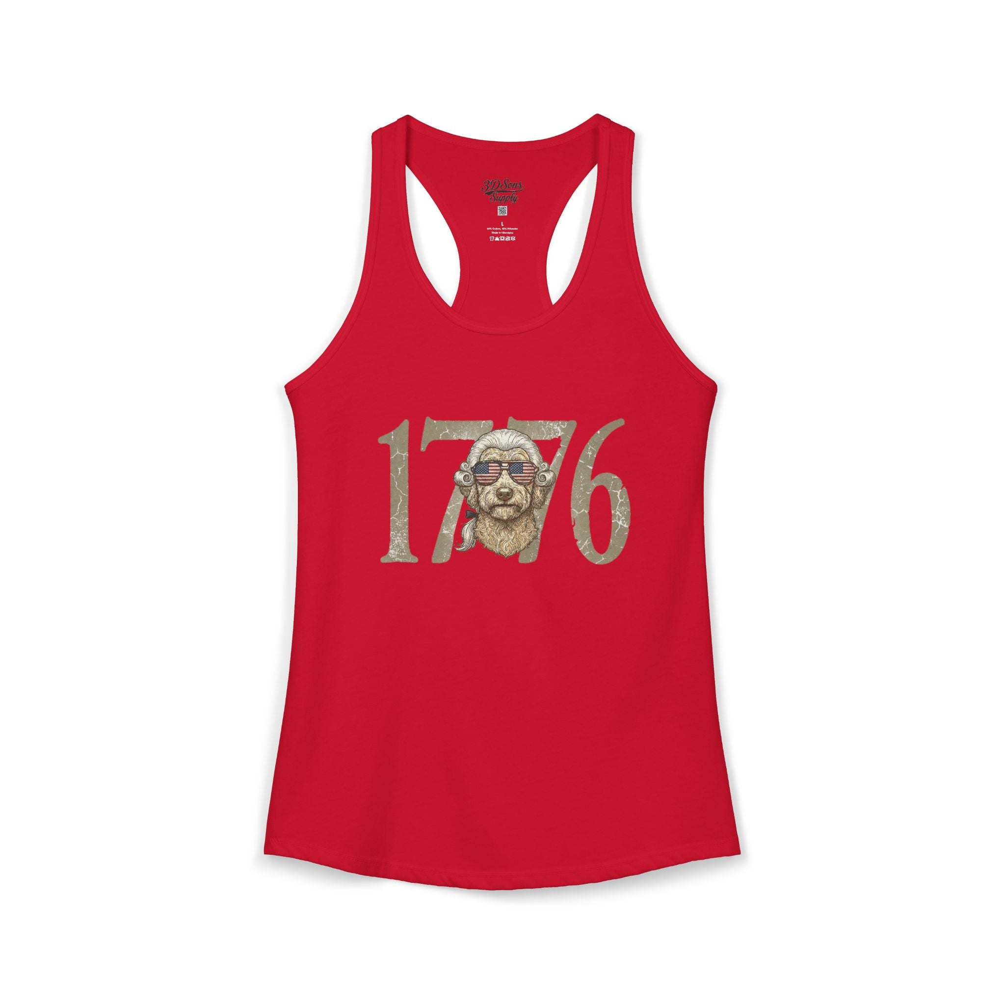 George Washington Doodle 1776 - Women's Ideal Racerback Tank