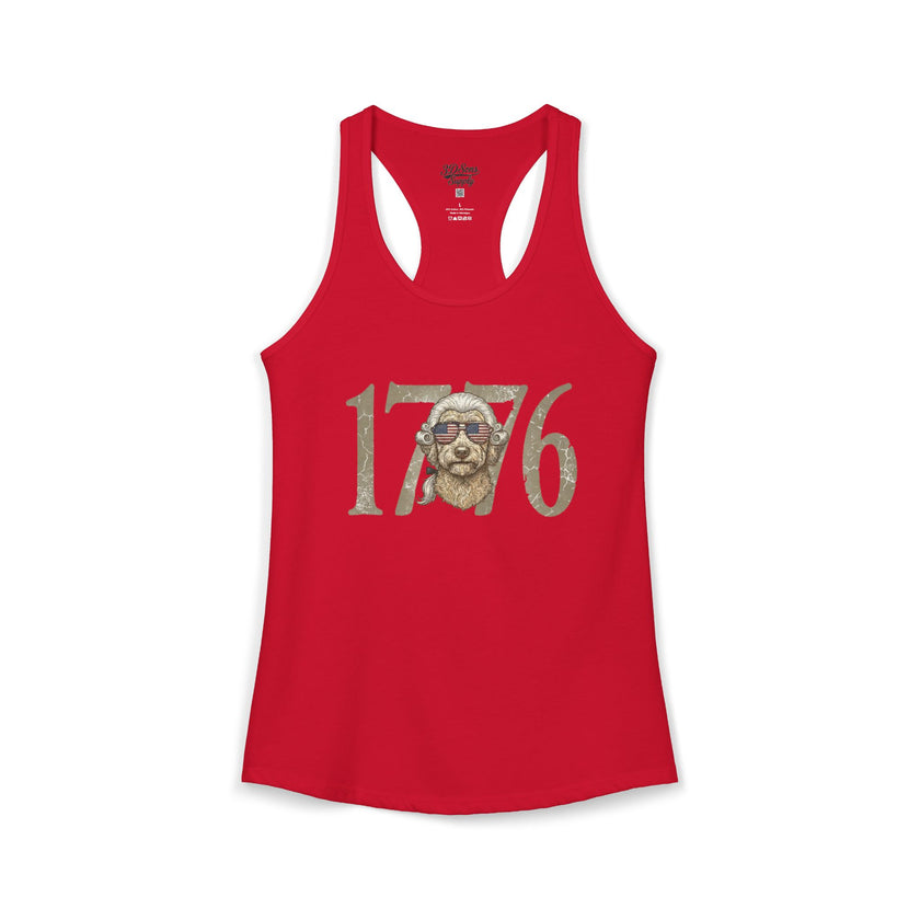 George Washington Doodle 1776 - Women's Ideal Racerback Tank