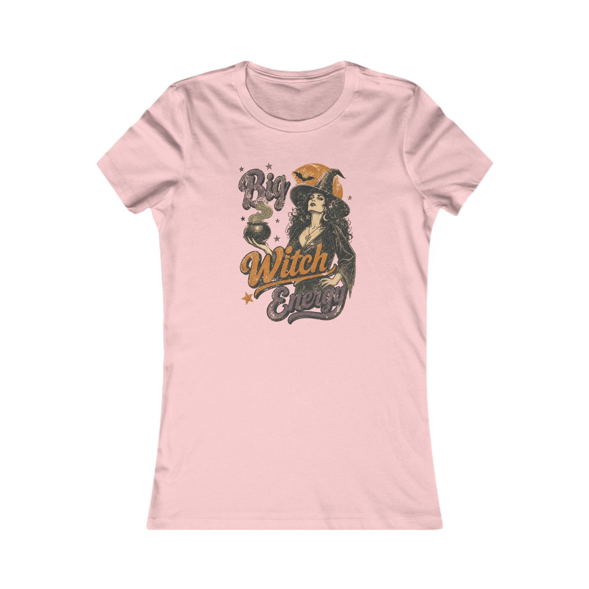 Retro Big Witch Energy Women's Halloween Tee Shirt