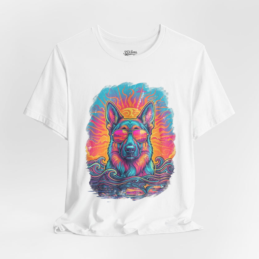 German Shepherd Retro 90s Vice City Tee