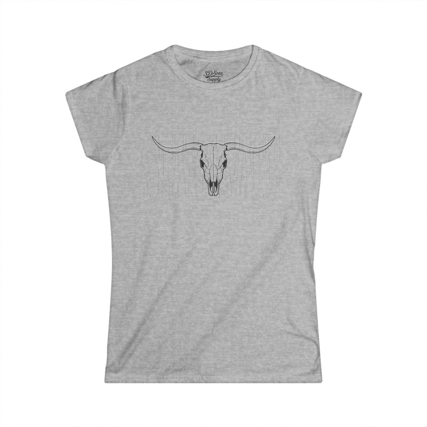 Stay Savage Longhorn Skull Women's Tee — Rugged Western Graphic Shirt