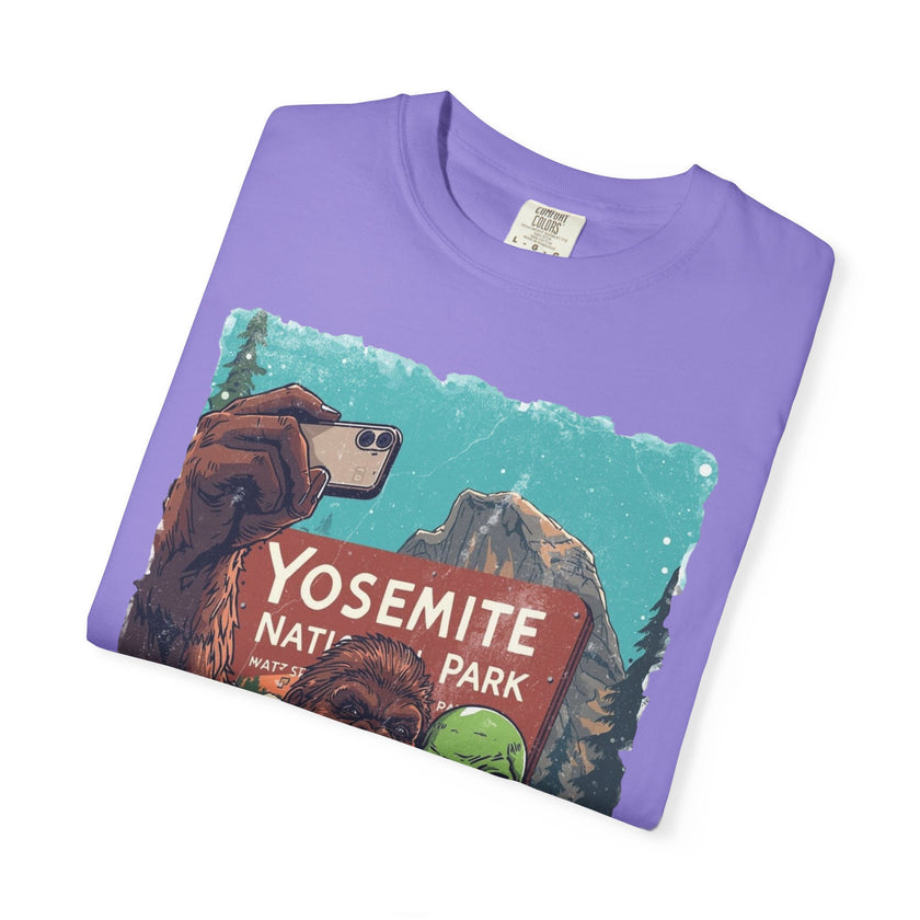 Alien & Bigfoot Yosemite T-Shirt — Camping Adventure Graphic Tee