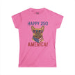 Happy 250 America! Women's Tee — Patriotic French Bulldog Independence Day Shirt