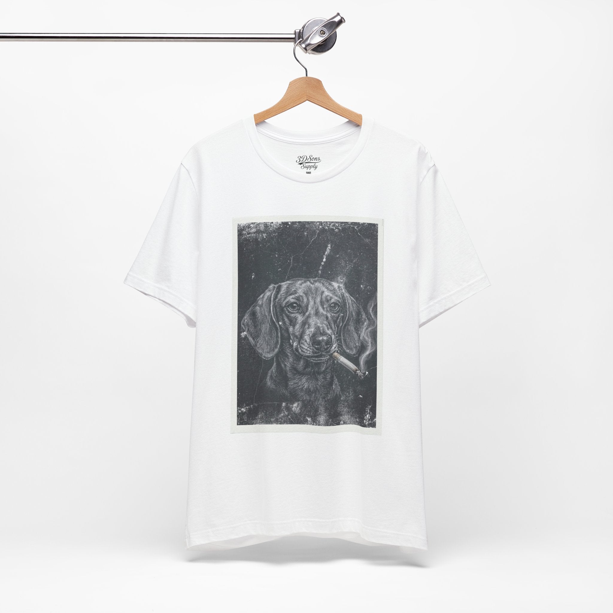 Dachshund Smoking Portrait Tee – Vintage Smokin' Dog Art T-Shirt