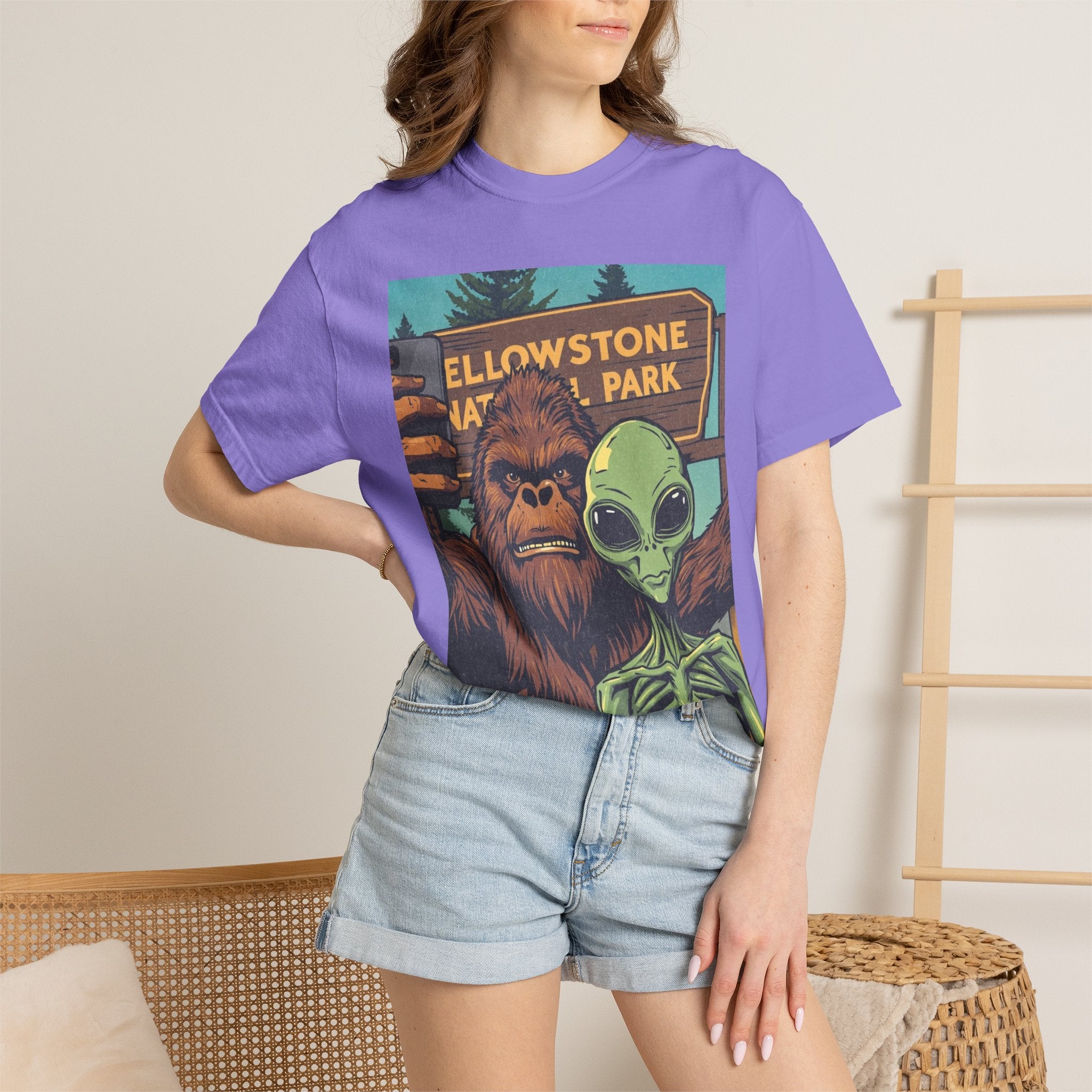 Alien & Bigfoot Yellowstone T-Shirt