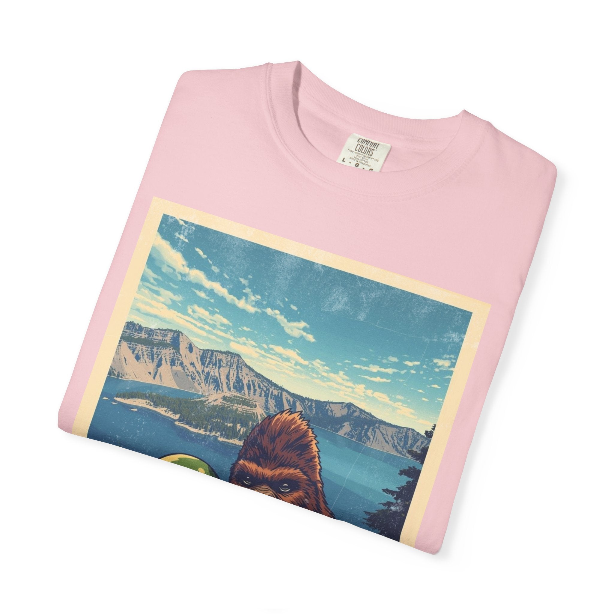 Crater Lake Alien & Bigfoot T-Shirt — National Park Adventure Tee