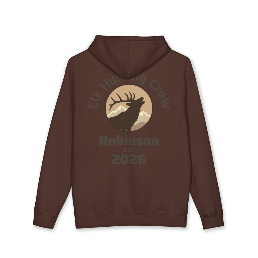 Personalized Elk Hunting Crew Hoodie — Personal Elk Silhouette Pullover