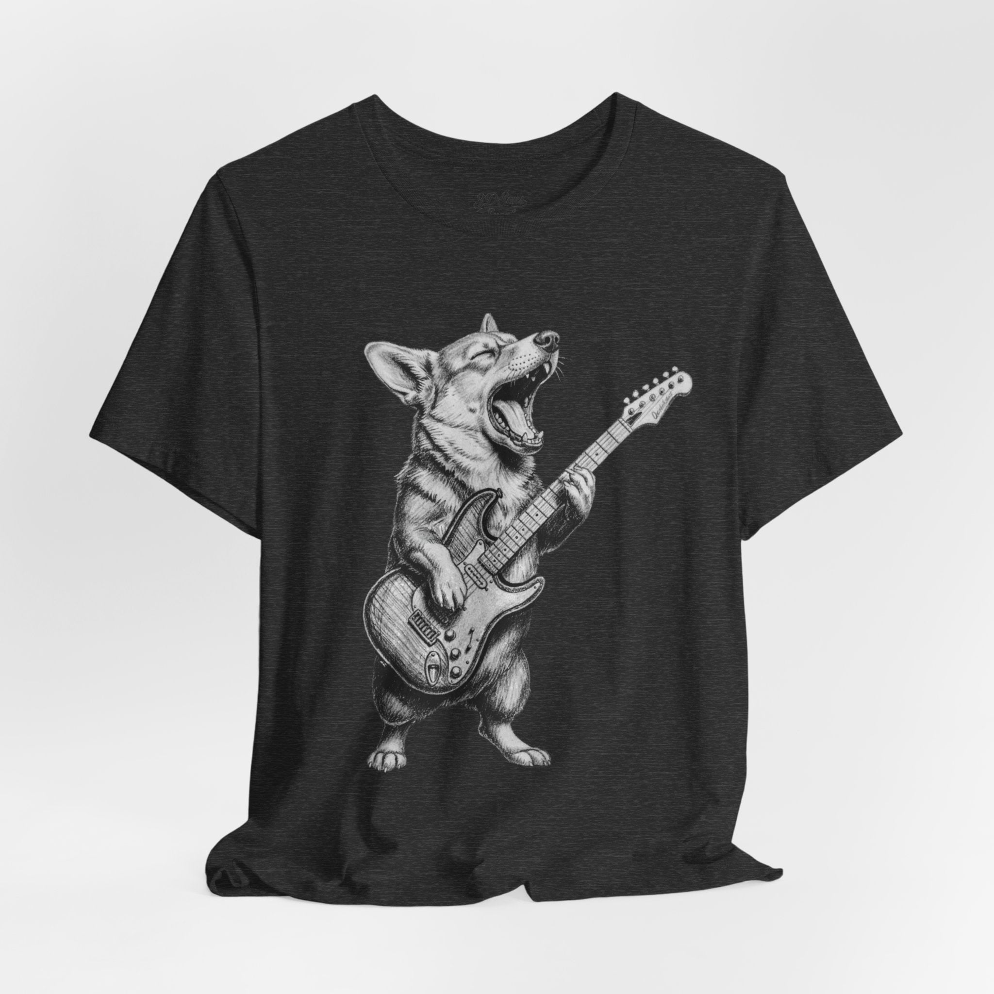 Corgi Rockstar T‑Shirt — Guitar Playing Dog Graphic Tee