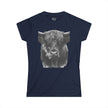 Women’s Softstyle Tee — Highland Cow Smoking Graphic