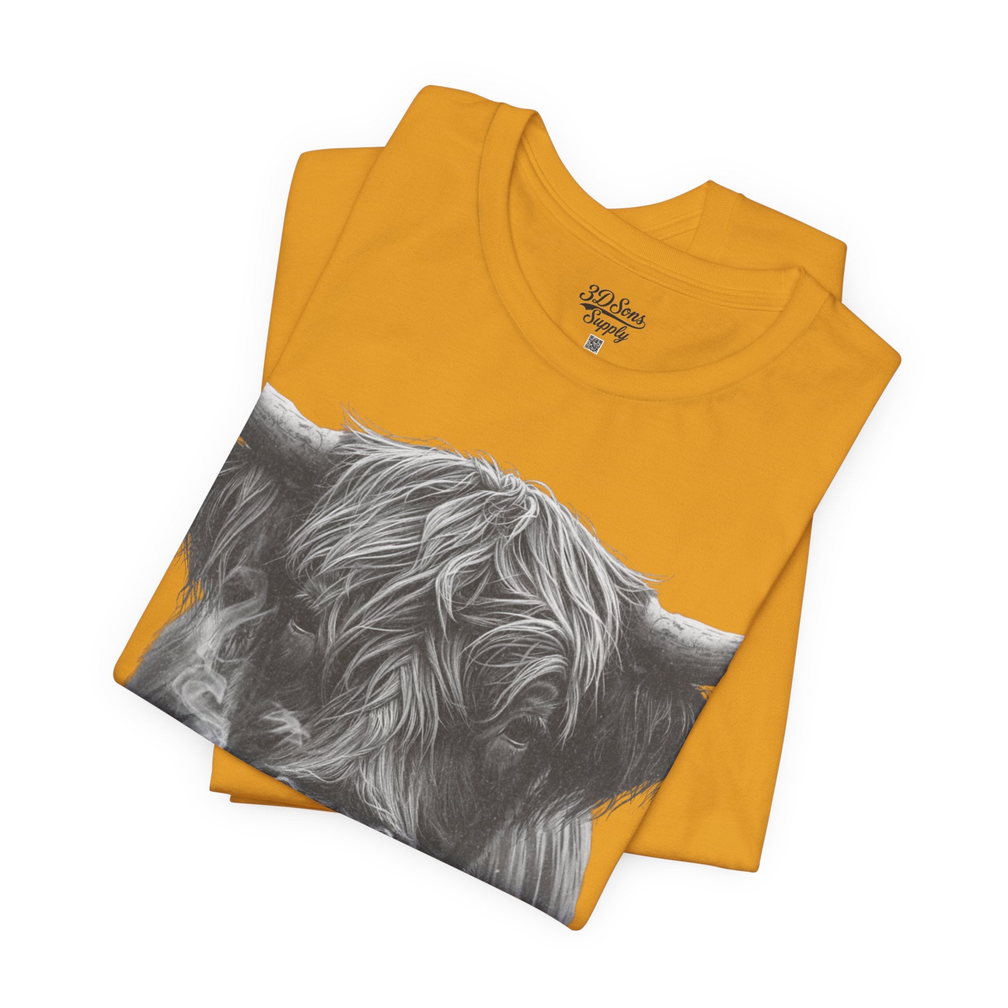 Highland Cow Smoking Tee — Vintage Highland Cattle Graphic T-Shirt