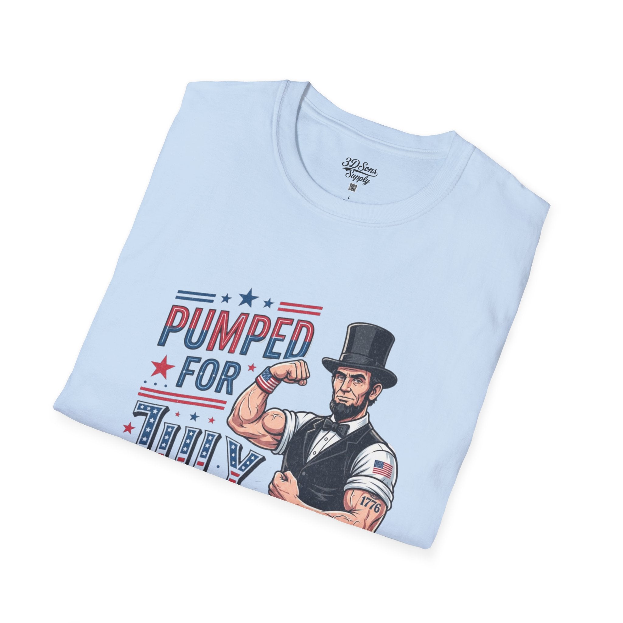Pumped for July 4th Abraham Lincoln T-Shirt | Funny Patriotic Tee