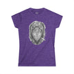 Shoebill Stork Portrait Retro Smoking Graphic Tee — Women's Softstyle T‑Shirt