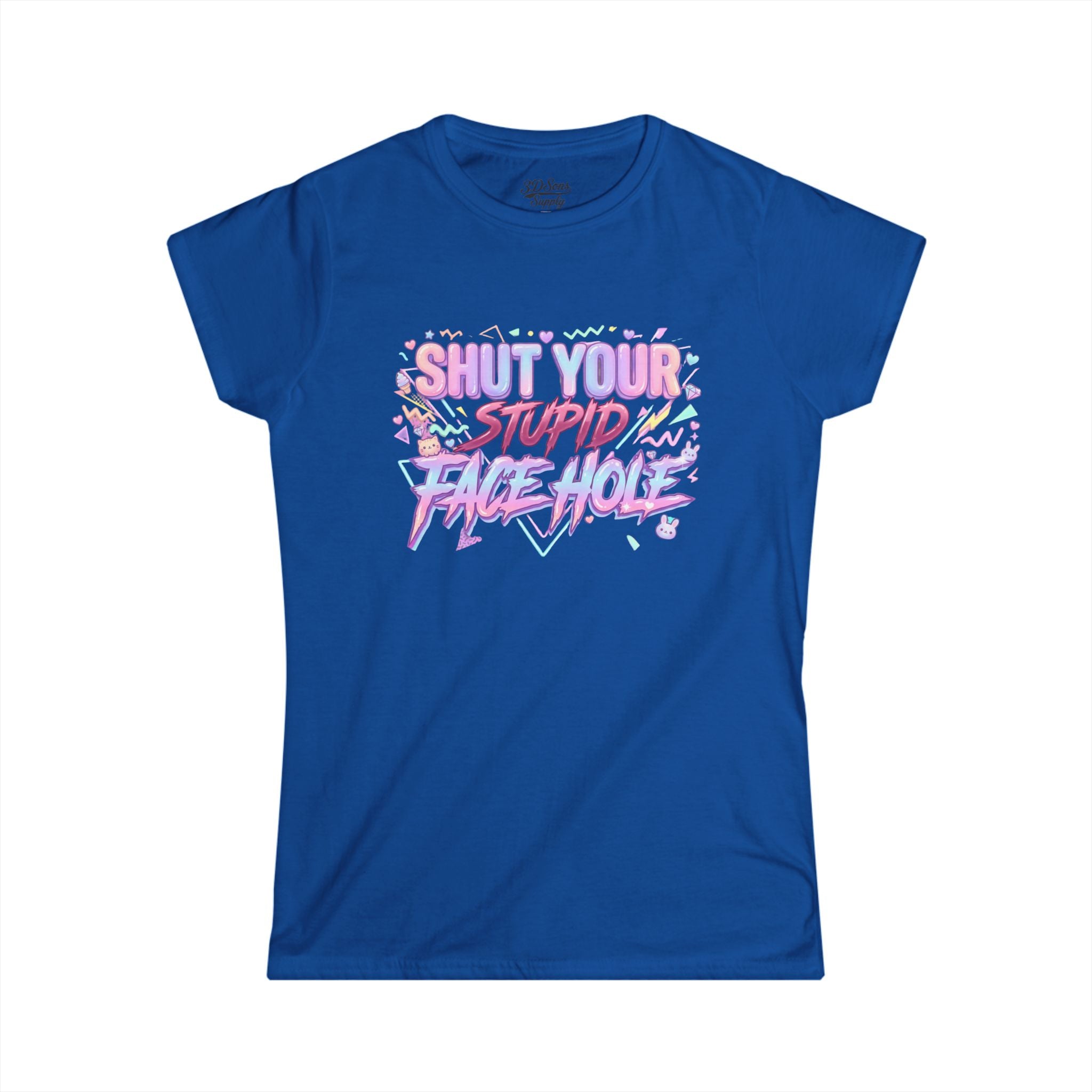 Women's 'Shut Your Stupid Face Hole' 80's Themed Tee