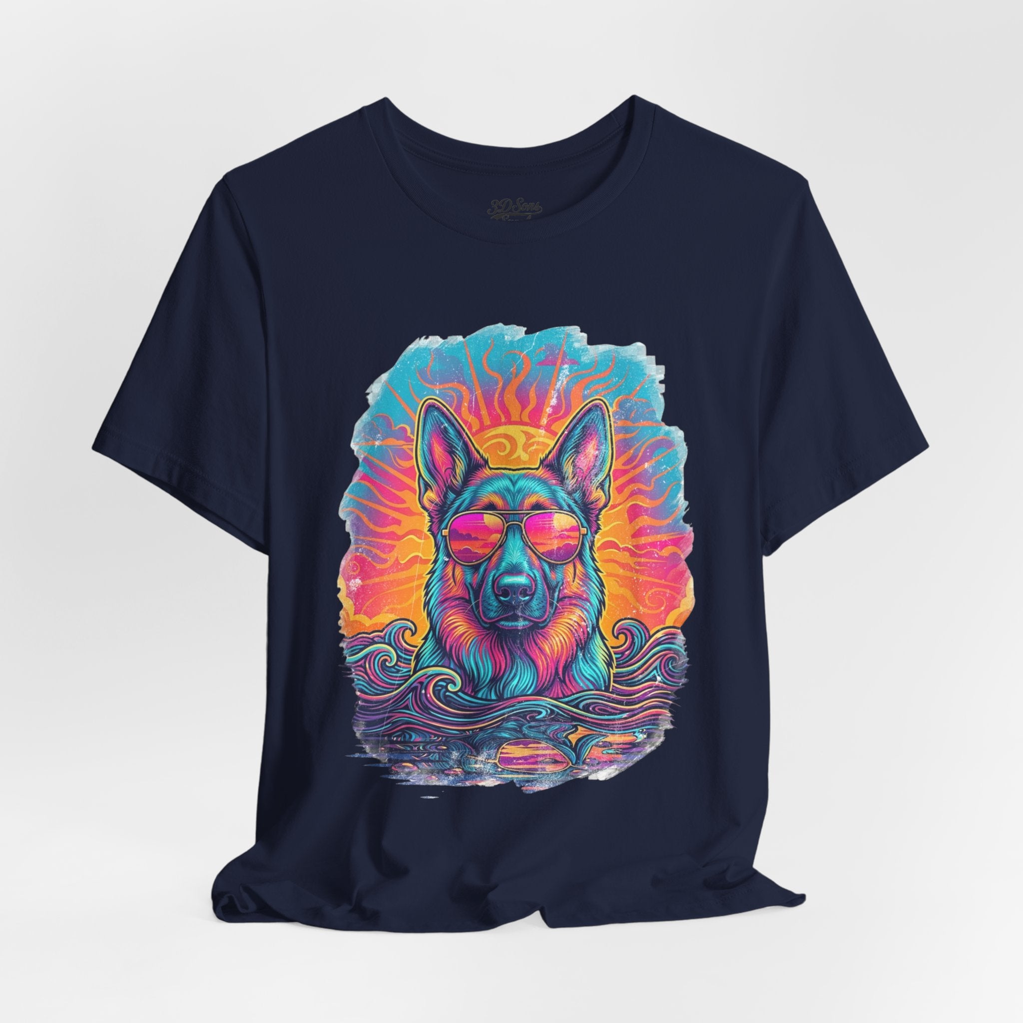 German Shepherd Retro 90s Vice City Tee