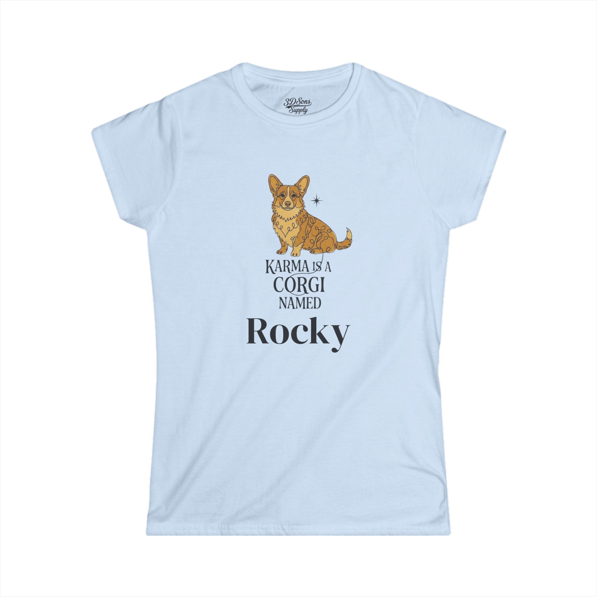 Karma Is A Corgi Named Personalized Tee — Personalized Corgi Illustration Shirt