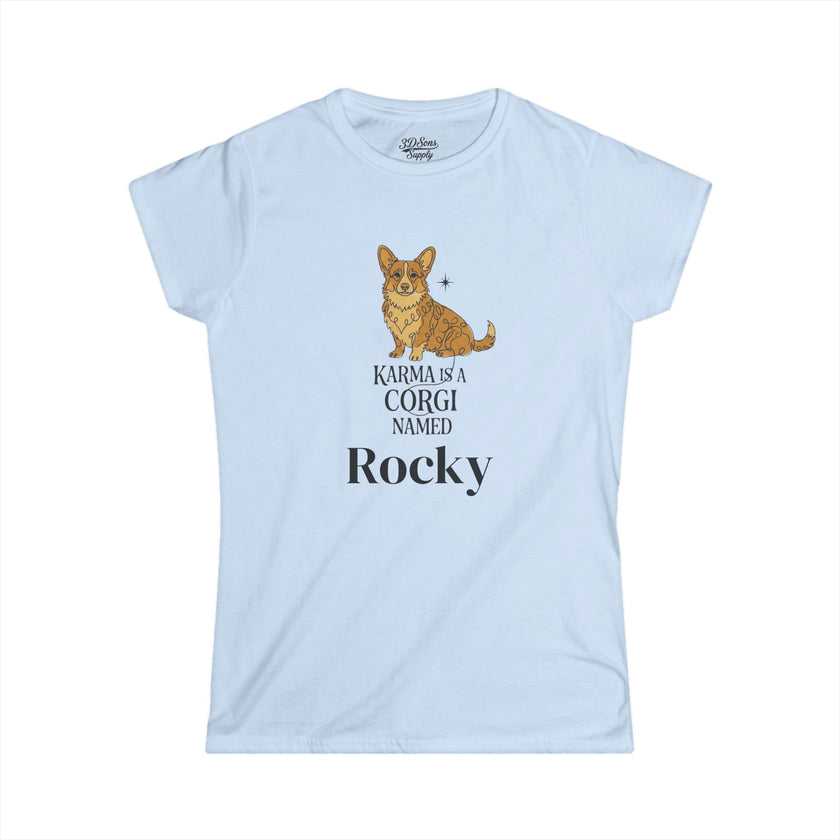 Karma Is A Corgi Named Personalized Tee — Personalized Corgi Illustration Shirt