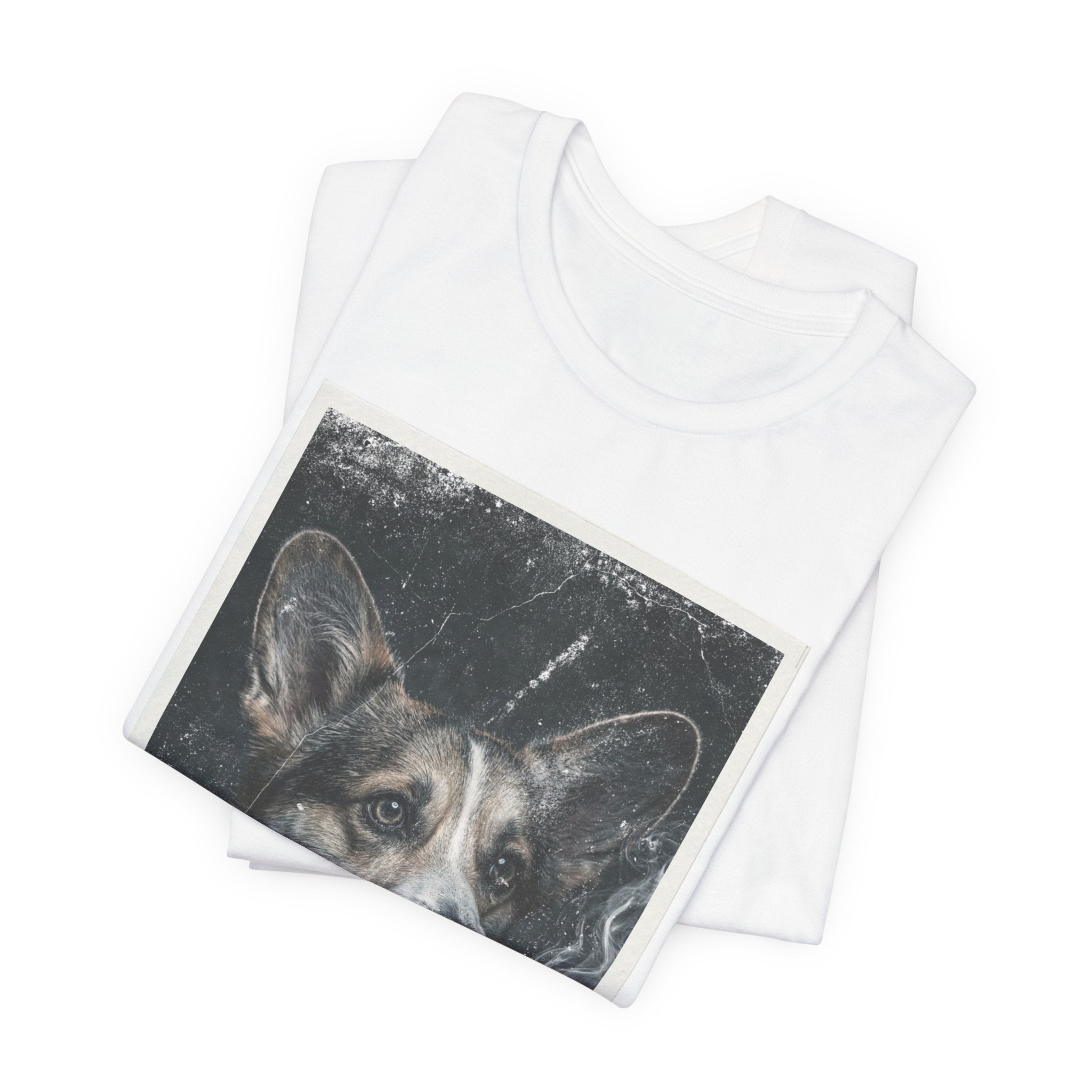 Smoking Corgi Graphic Tee – Retro Dog Portrait T-Shirt