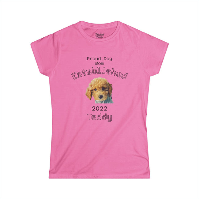 Proud Dog Mom Established 2022 Tee — Personalized  Women's Shirt