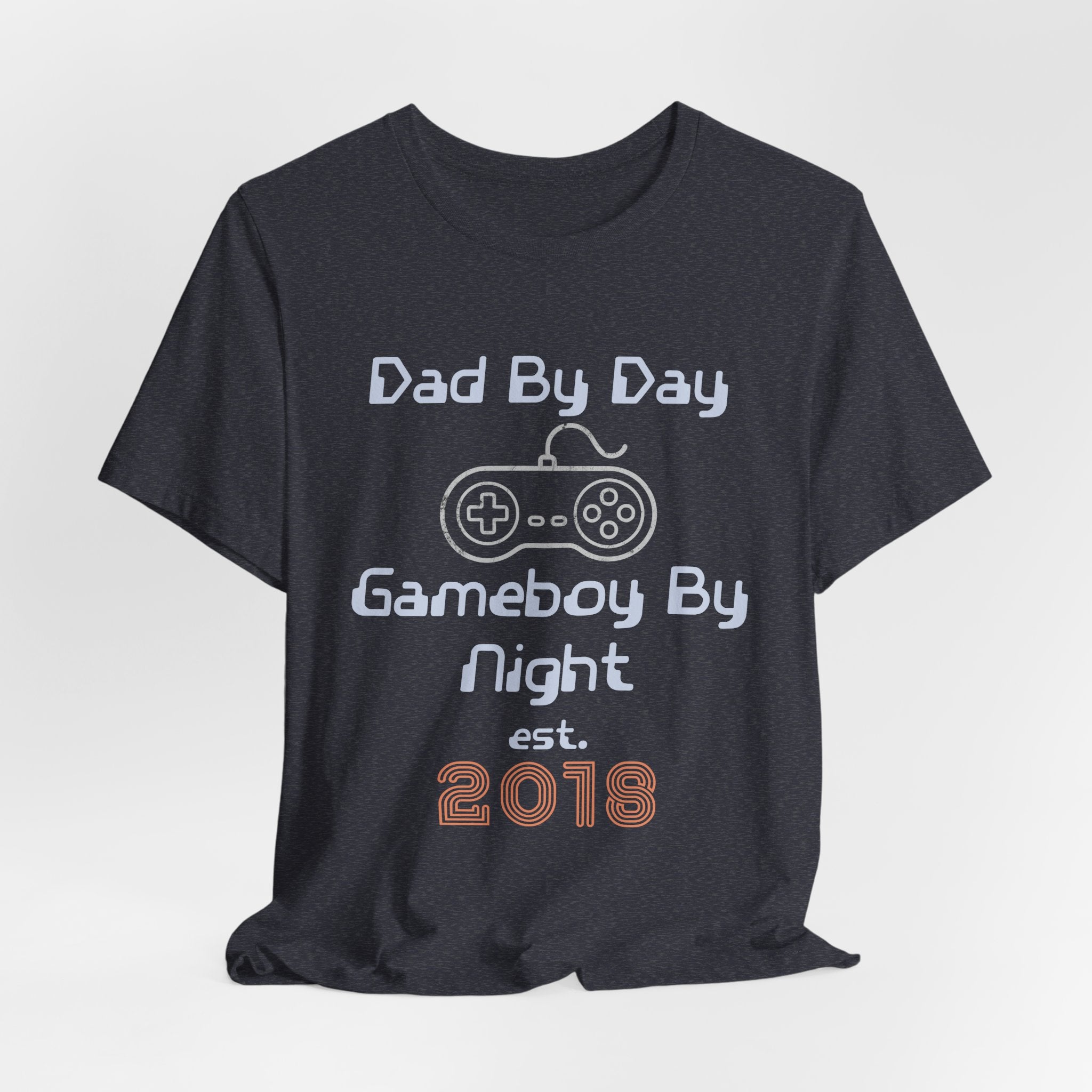 Personalized Dad By Day Gamer By Night T-Shirt,  90's Retro Controller Tee