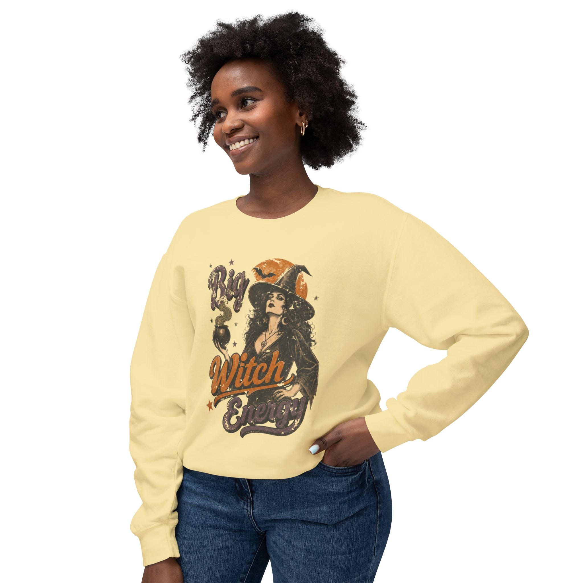 Big Witch Energy Sweatshirt | Vintage Witch Graphic, Halloween Vibe