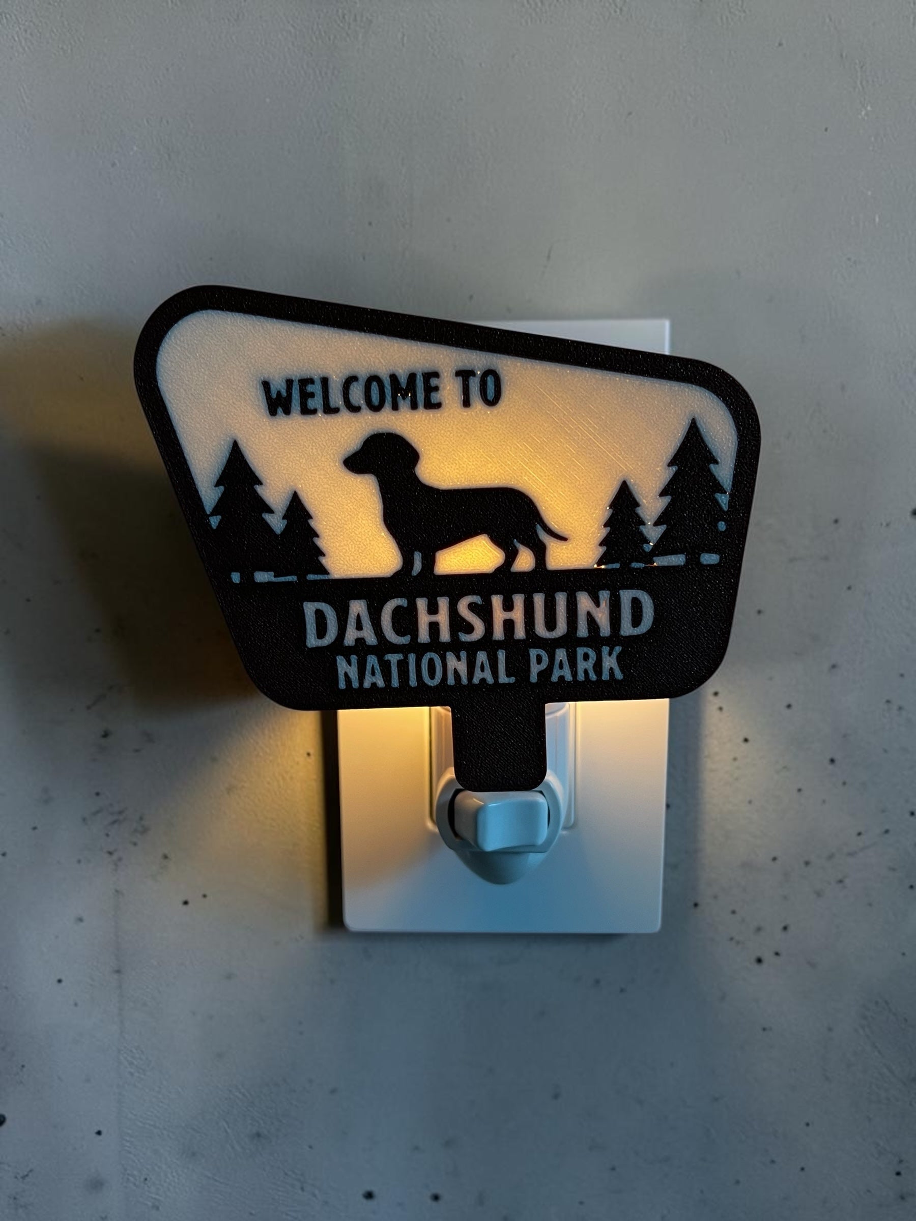 Dog Breed National Park Sign Night Light | Custom LED Decor