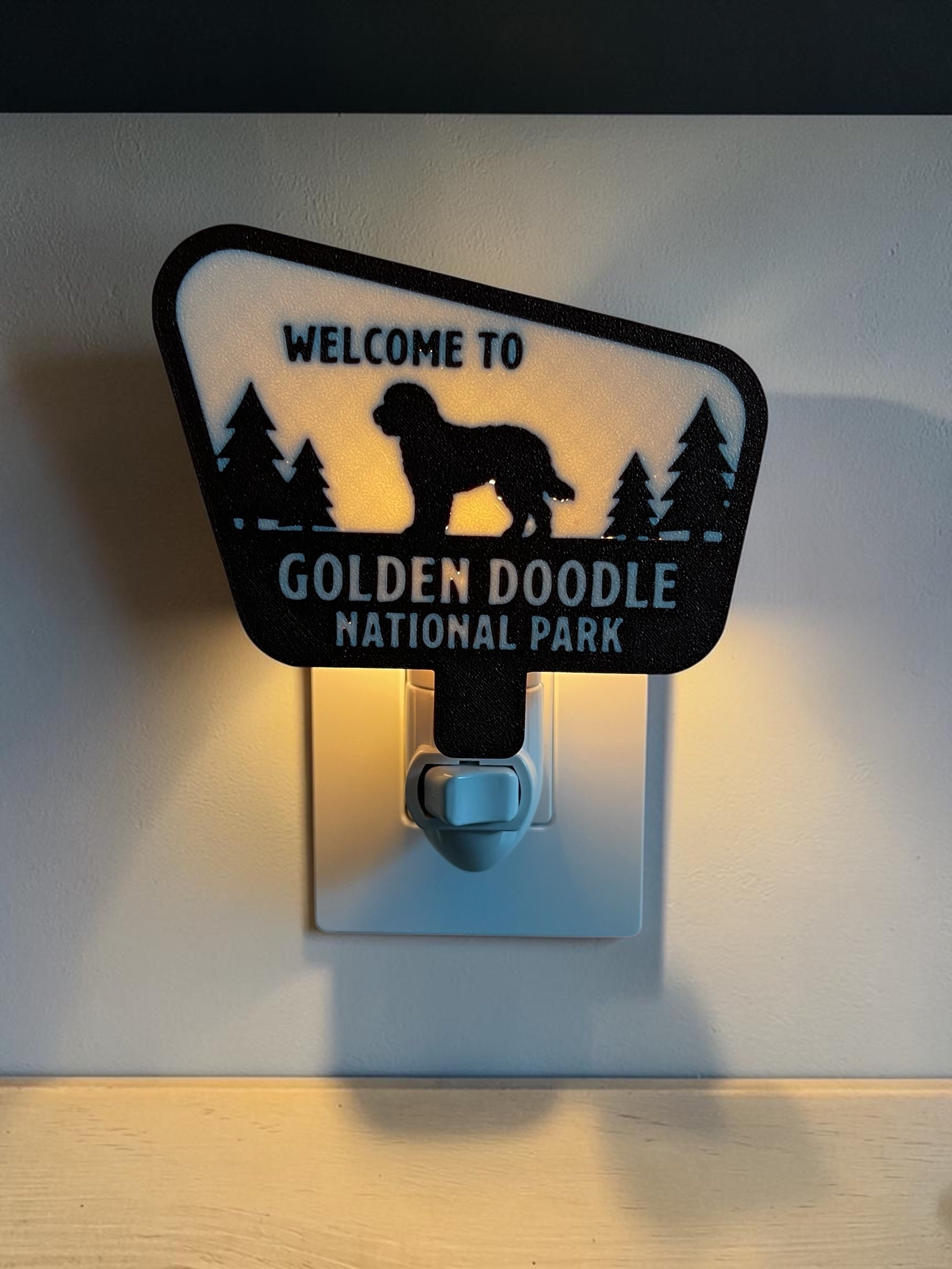 Dog Breed National Park Sign Night Light | Custom LED Decor