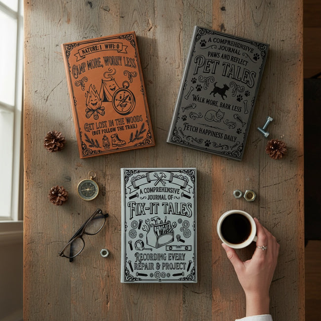 Funny Engraved Leather Journals